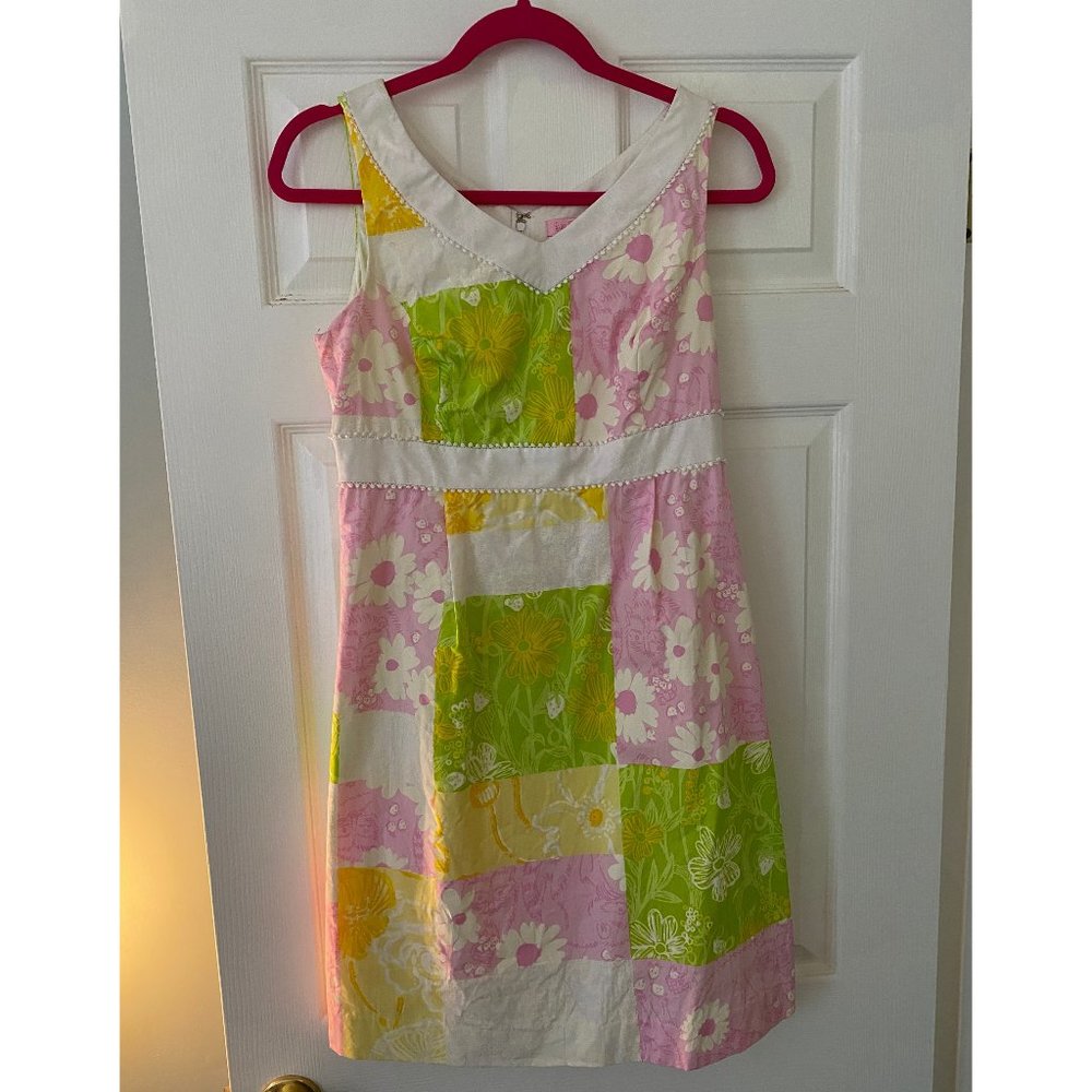 Lilly Pulitzer Patchwork Shift Dress Size 6 - image 1